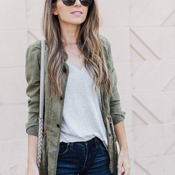 Comune Braydon Szafranski  Military Green Lightweight Denim Jacket - Picture 1 of 12